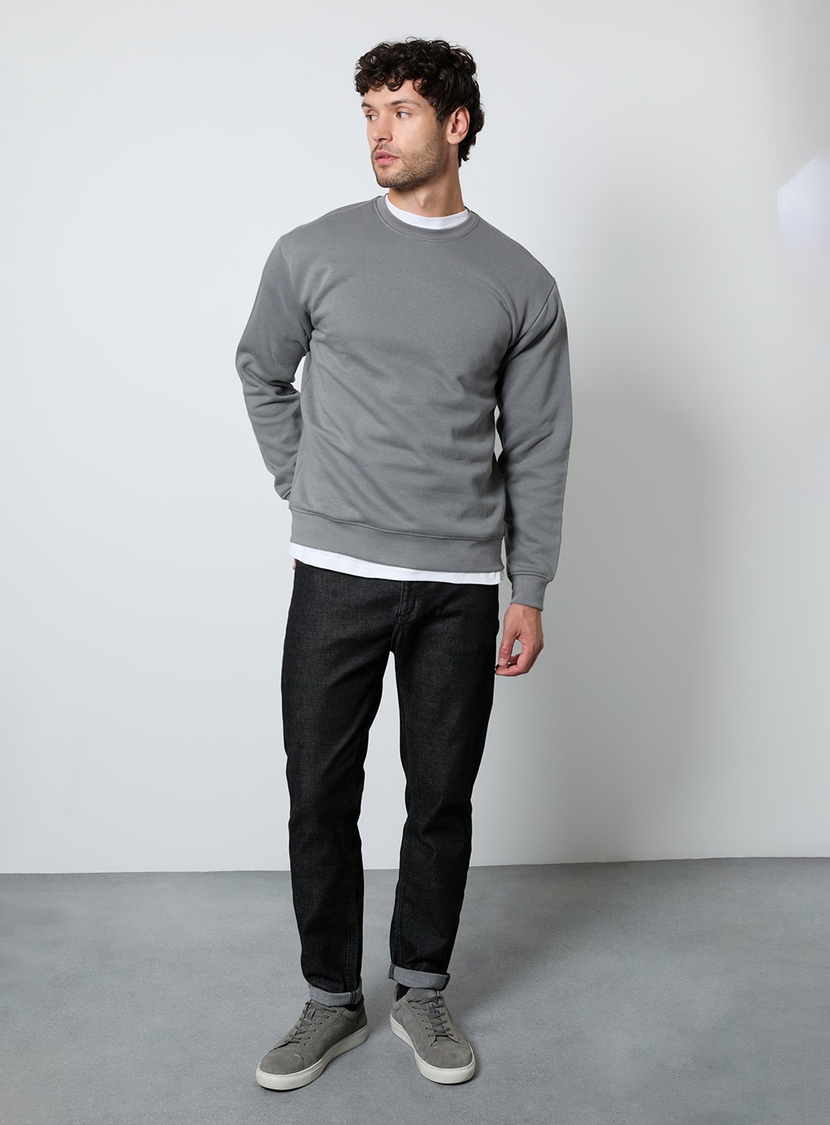 BURTON Mid Grey Crew Neck Sweatshirt XL - Image 4 thumbnail